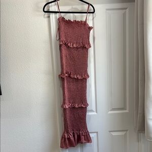 Elegant Pink Midi Dress